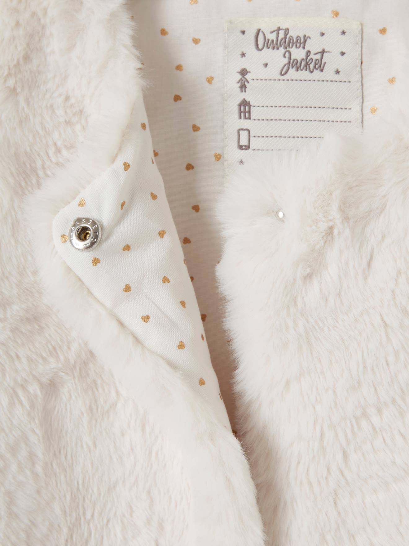 Veste sans manches imitation fourrure fille blanc clair uni