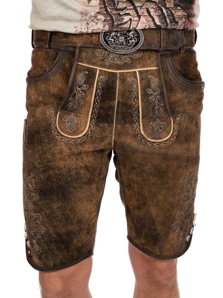 MADDOX Lederhose HORN in dunkelbraun günstig kaufen
