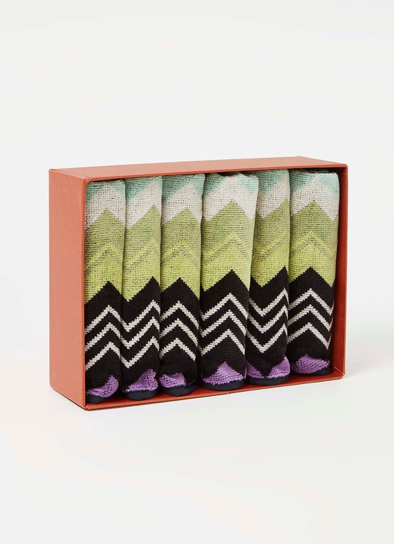Șervețele Missoni Giacomo pentru invitați - 30 x 30 cm, set de 6, în cutie cadou