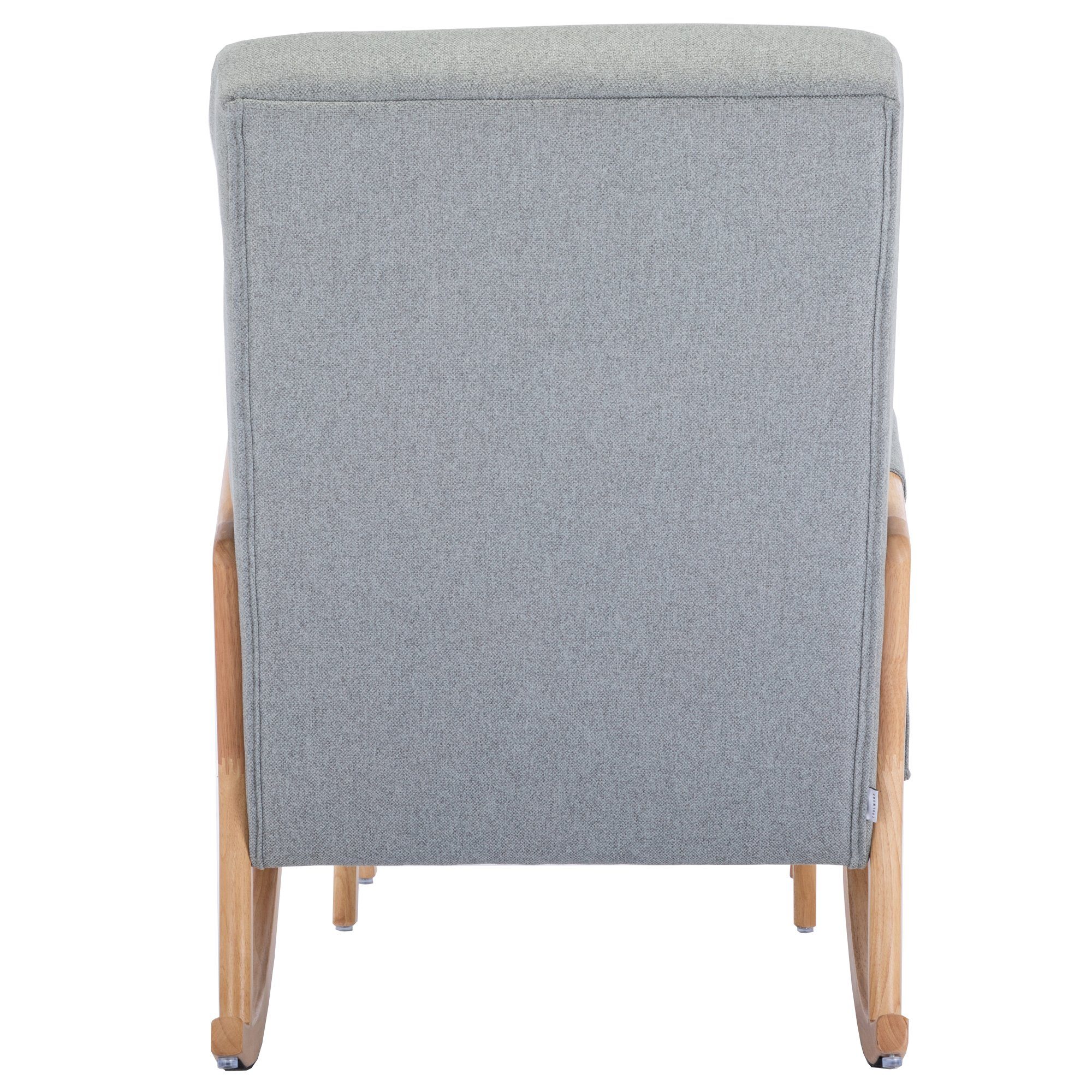 Gotagee Schaukelstuhl 65x85x94cm Schaukelstuhl Sitz mit Fußhocker Holzbeine Armlehnsessel