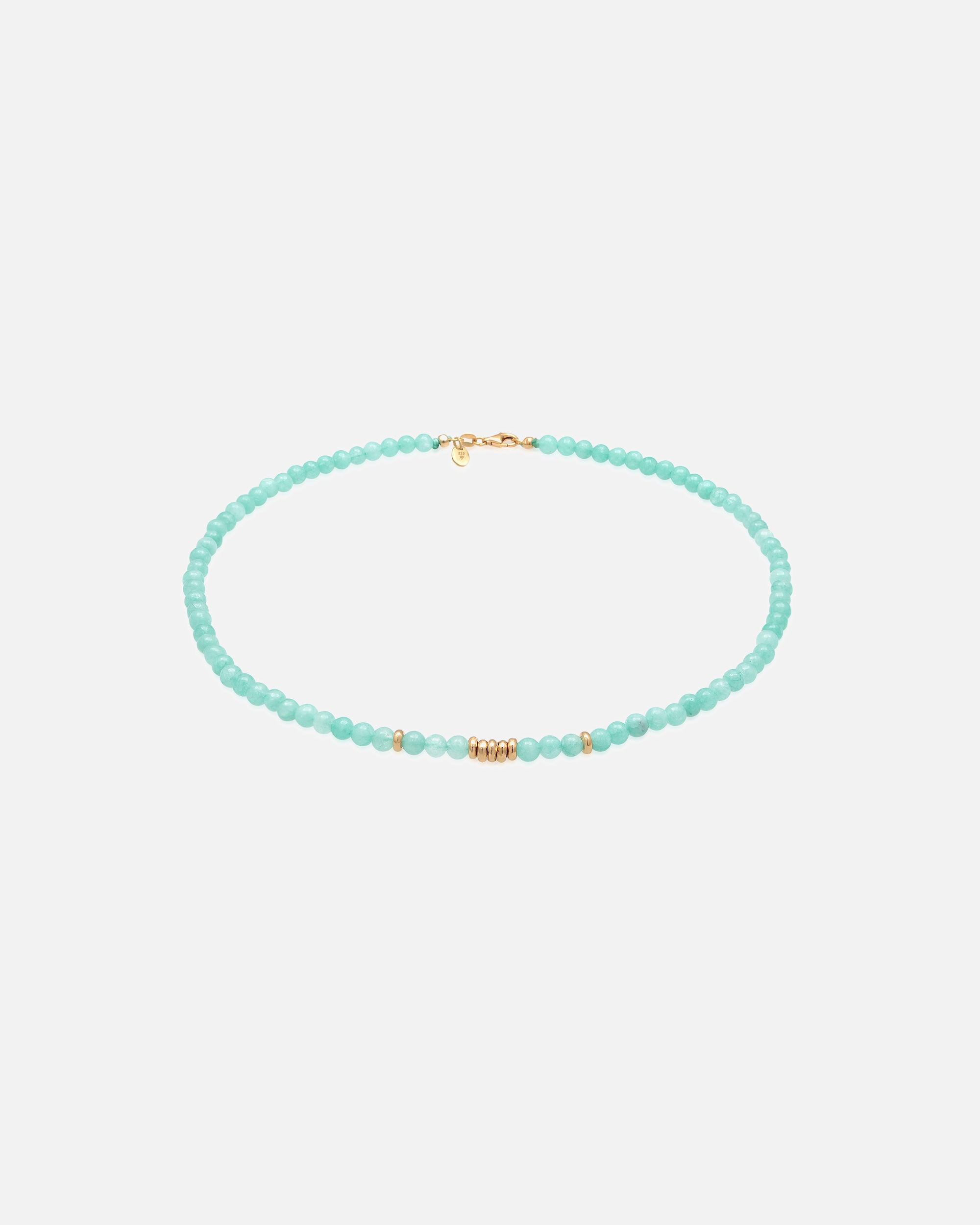Collana da donna Elli PREMIUM Elli PREMIUM con perline di tendenza e perline di amazzonite in argento sterling 925 placcato oro