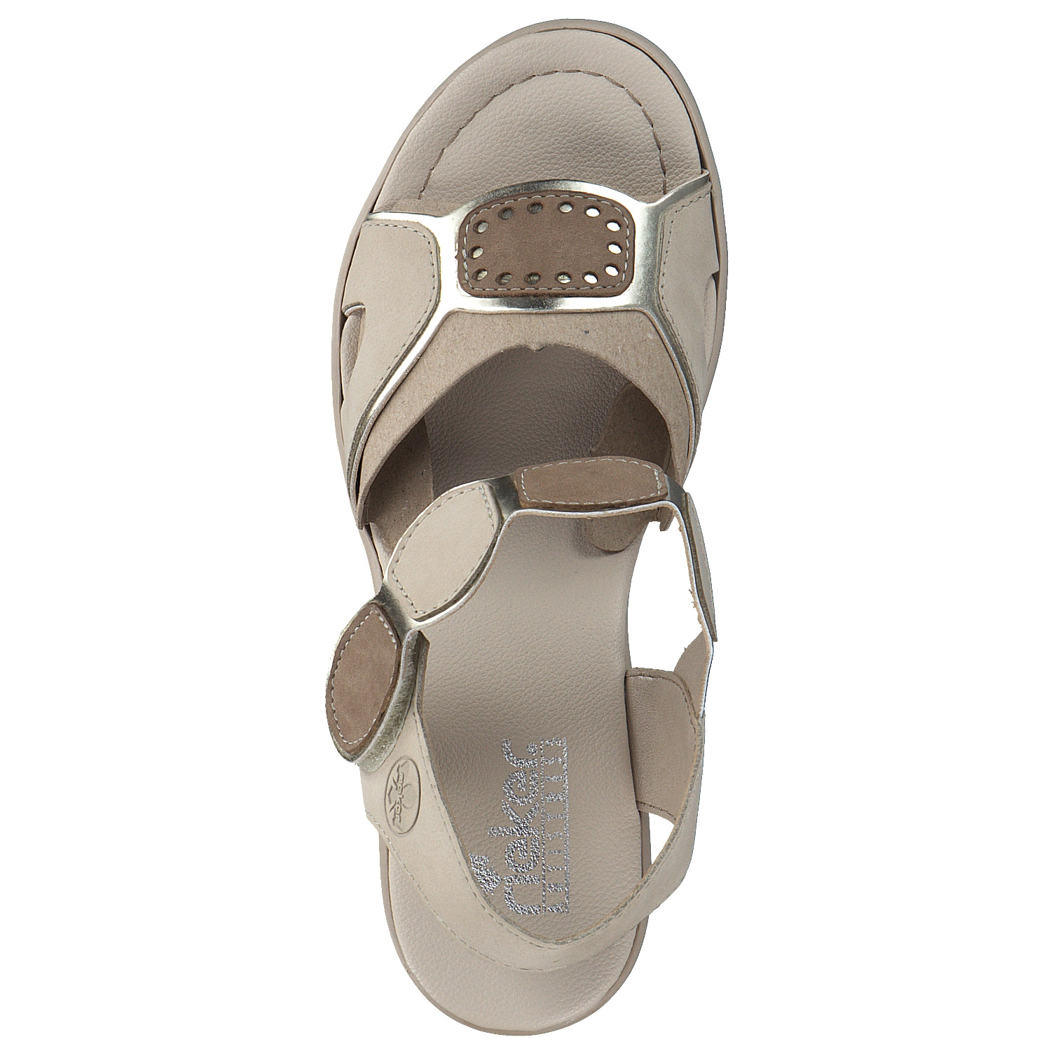 Rieker 67576, Plateau-Sandaletten, Damen, gold/perle/shell