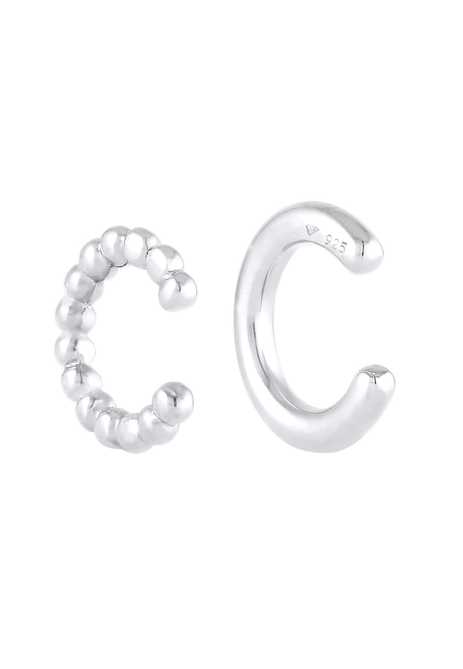 Set di 2 ear cuff da donna Elli, minimalisti e con sfere, in argento sterling 925.