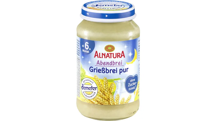 Alnatura Bio Grießbrei, Babygläschen (ab 6. Mon.) 190 g