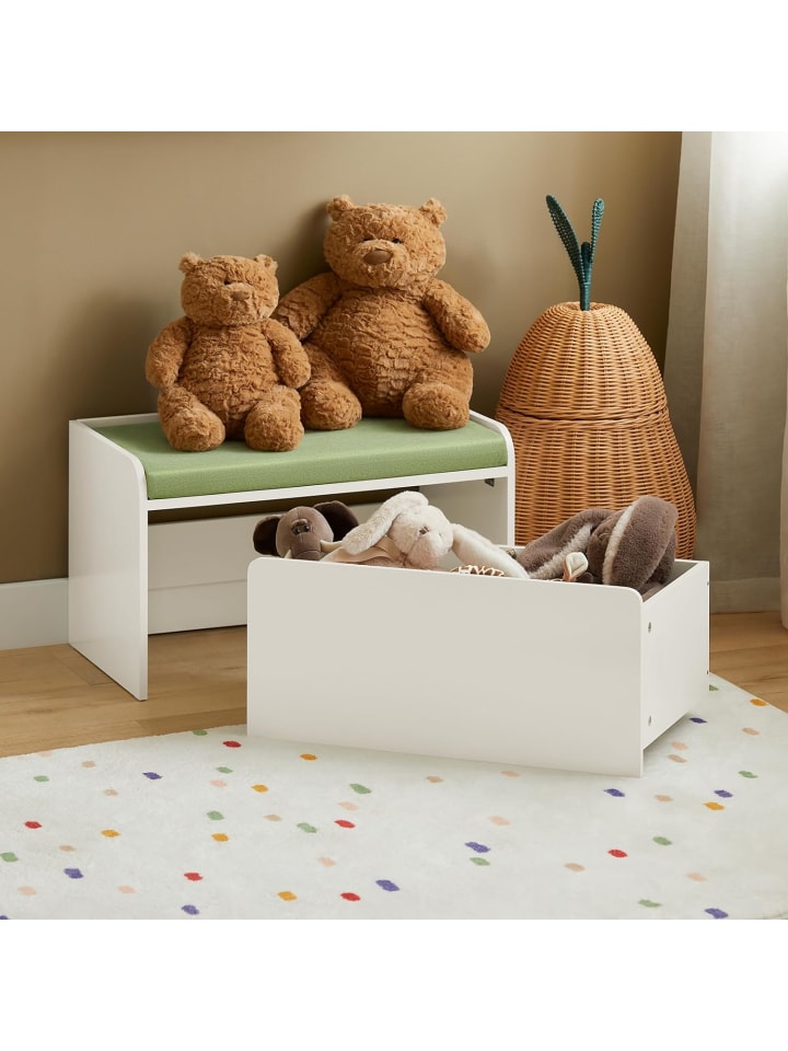 SoBuy Spielzeugtruhe in Weiß - (B)60 x (H)35 x (T)34cm günstig kaufen onesize