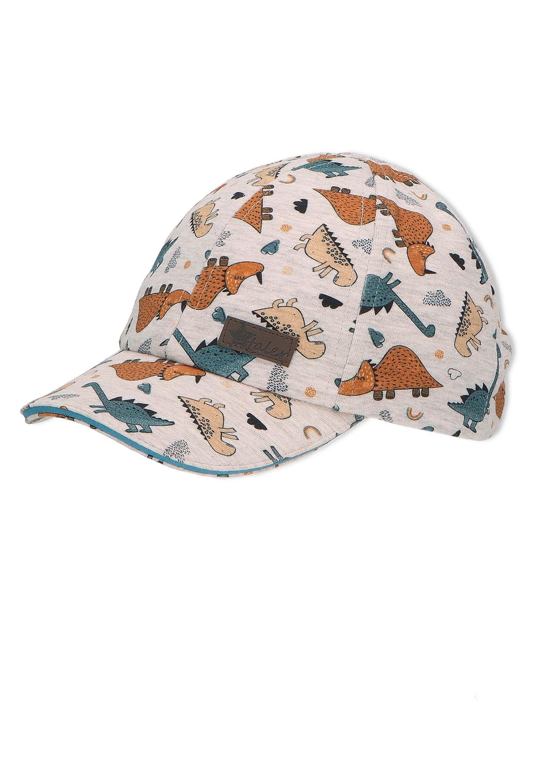 Baseball-Cap in Silber mit Dinos bedruckt, UV 50+