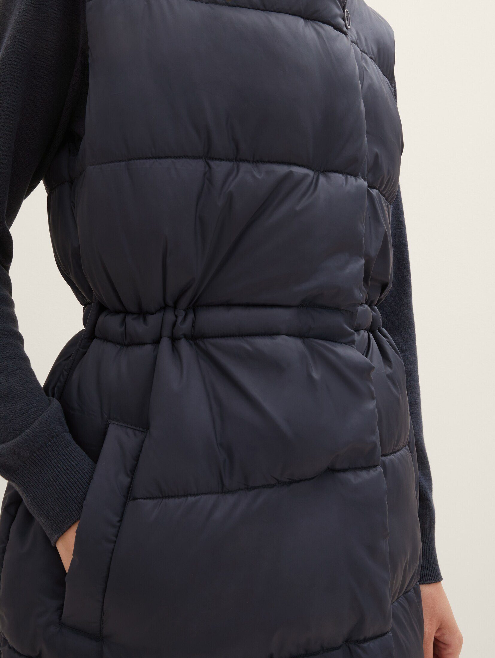 TOM TAILOR Longweste Weste mit recyceltem Polyester