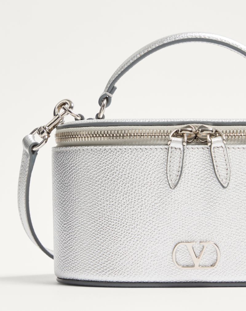 Mini Vanity Bag VLogo Signature In Vitello Granato Laminato