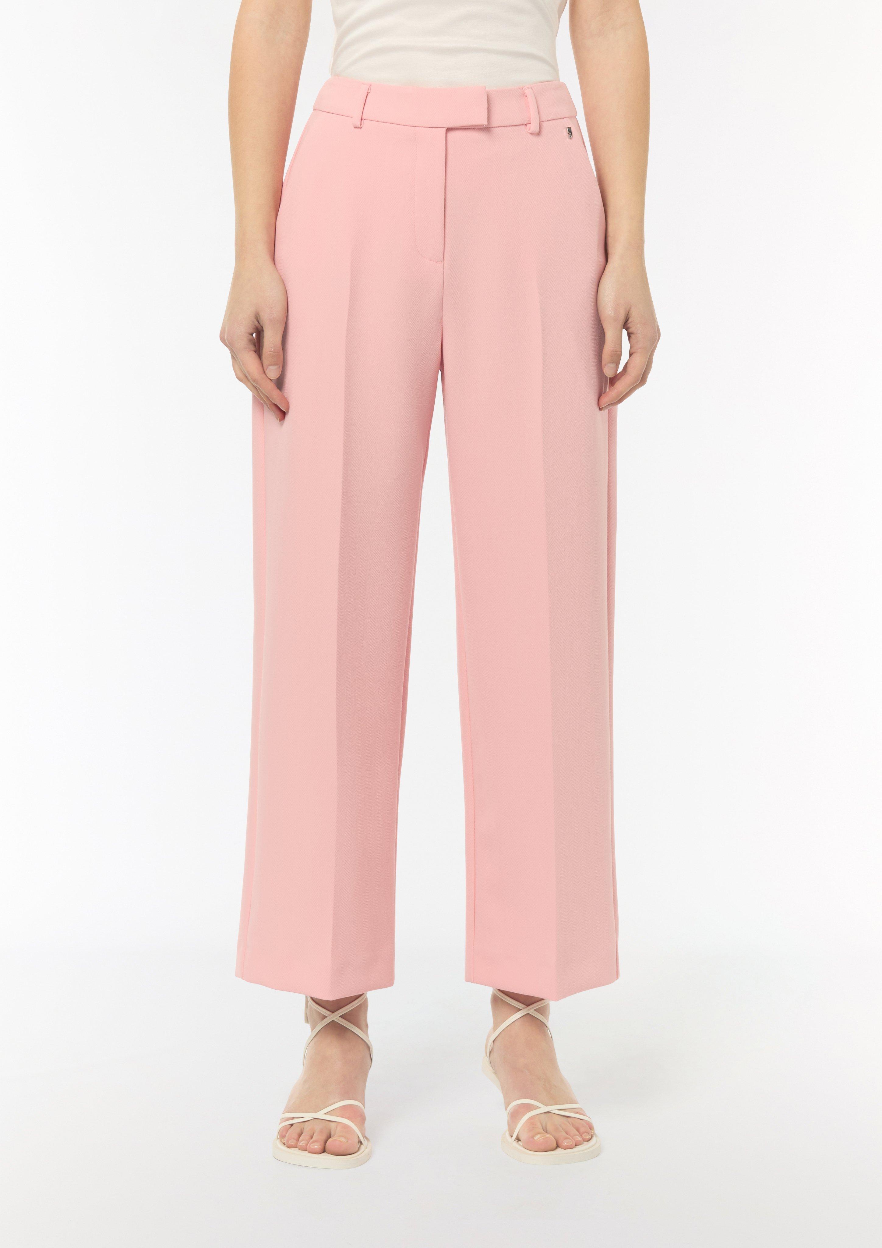 Regular: Culottes mit Herringbone-Muster - rosa