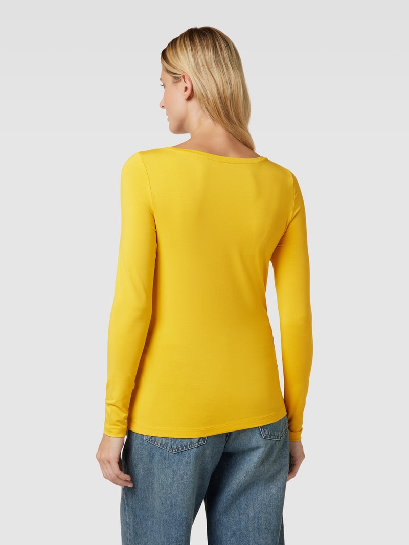 Longsleeve mit U-Boot-Ausschnitt in senfgelb