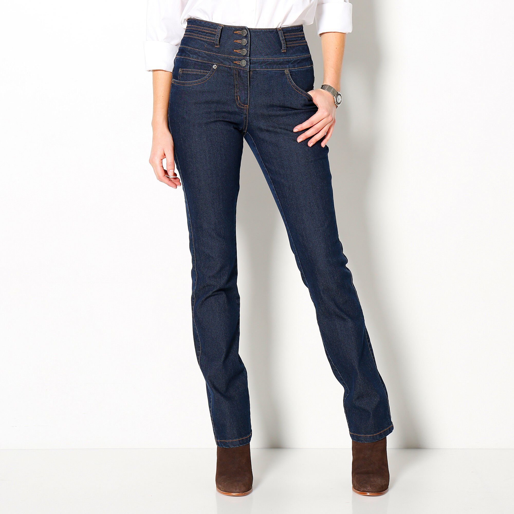 Jean taille haute coupe droite