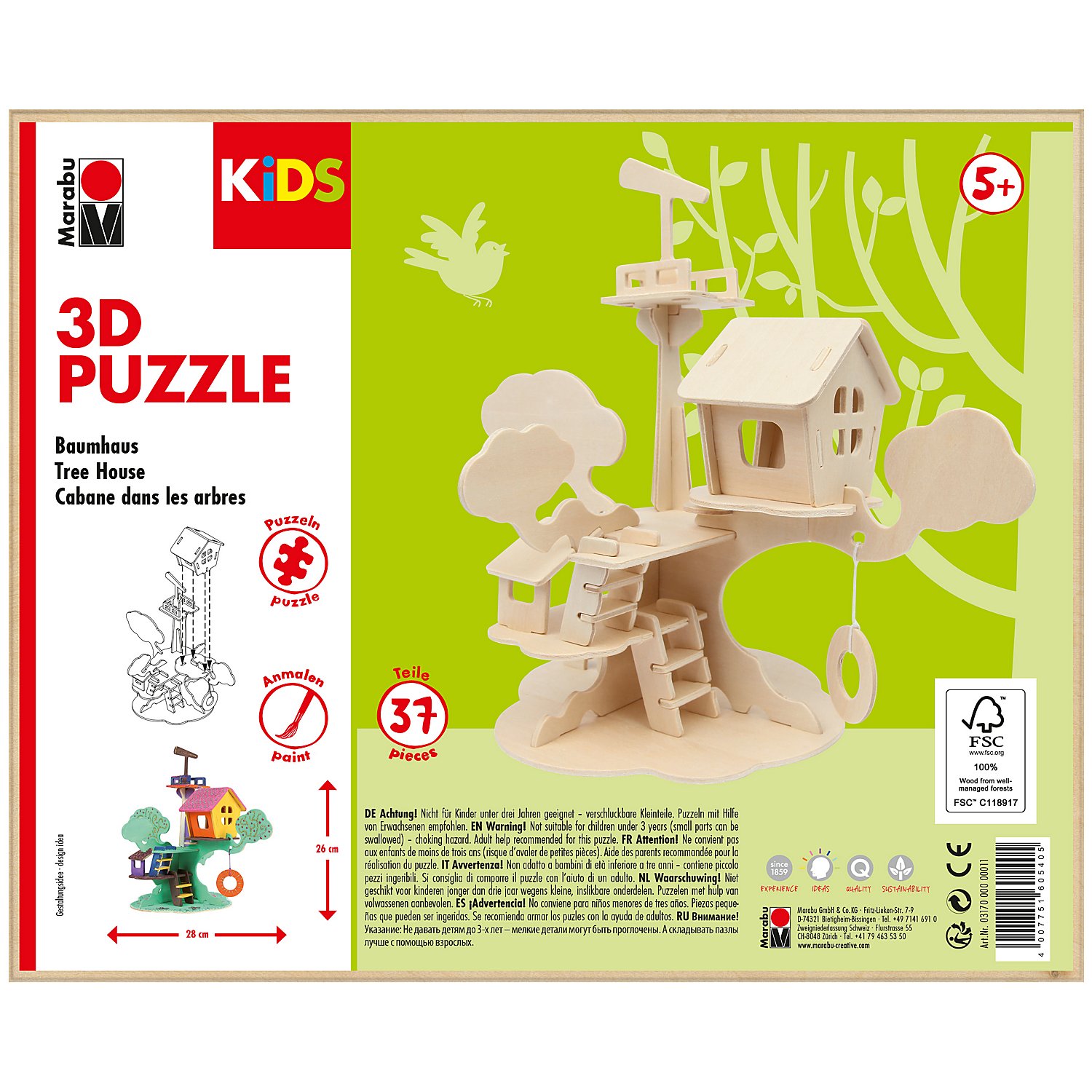 Holzbausatz Baumhaus, 28 x 26 cm