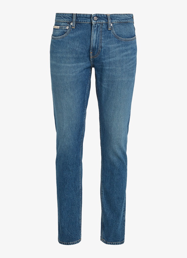 Jeansy Calvin Klein slim-fit, średnie pranie