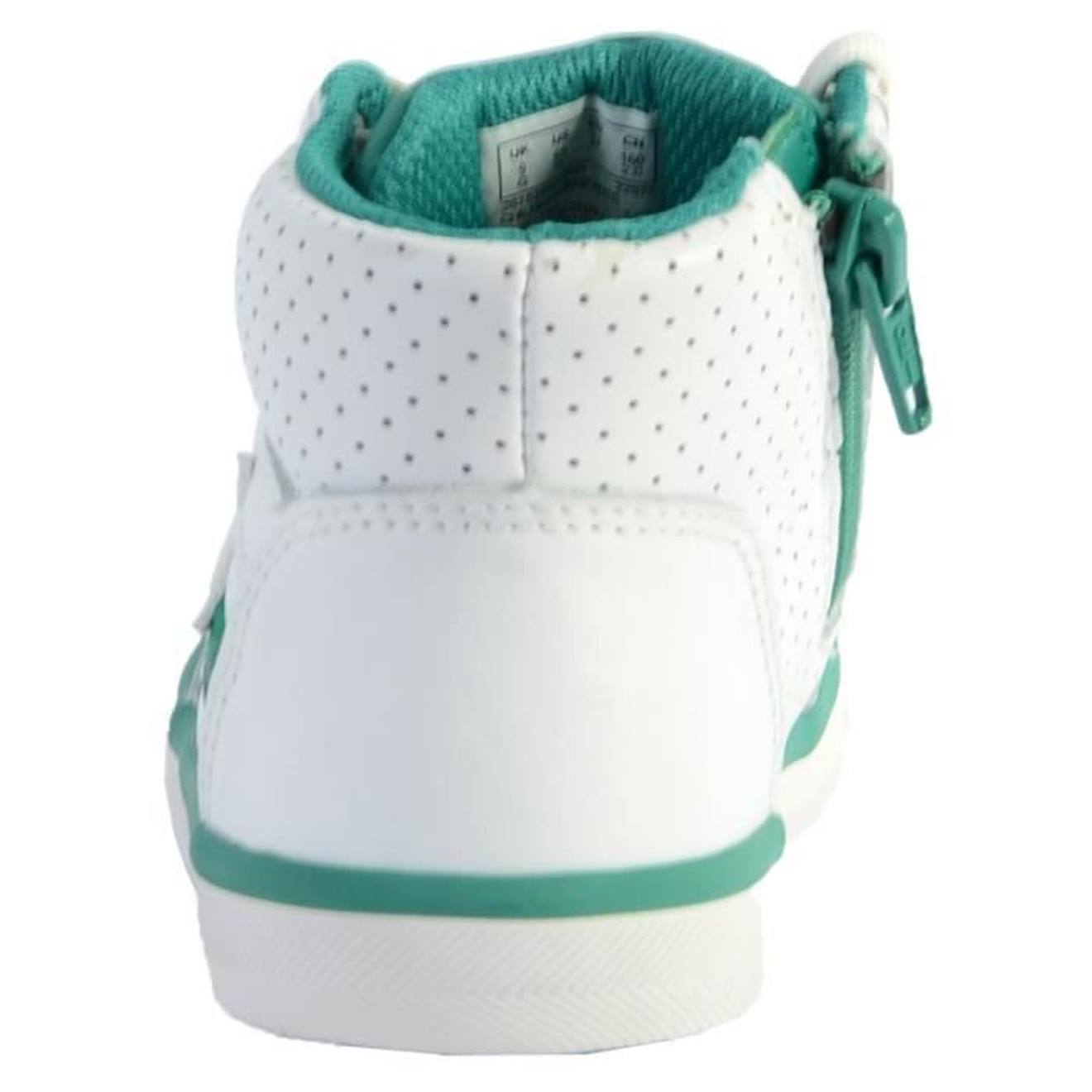 Basket Cuir Clarks Enfant City Flake K blanc