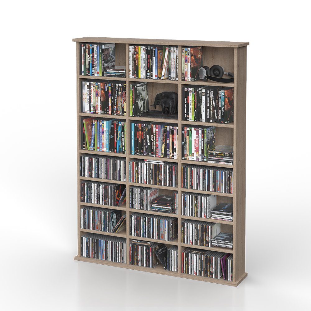Vicco CD-Regal Medienregal CD DVD Bluray Regal Standregal JUKEBOX Sonoma