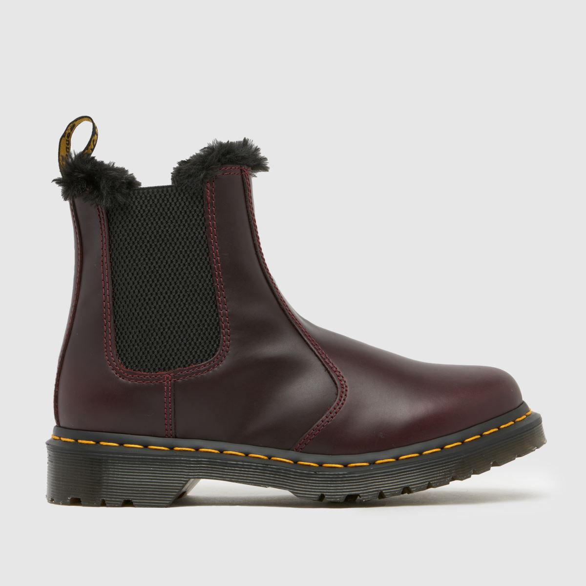 Dr. Martens 2976 Leonore szőrmével bélelt csizma bordó színben