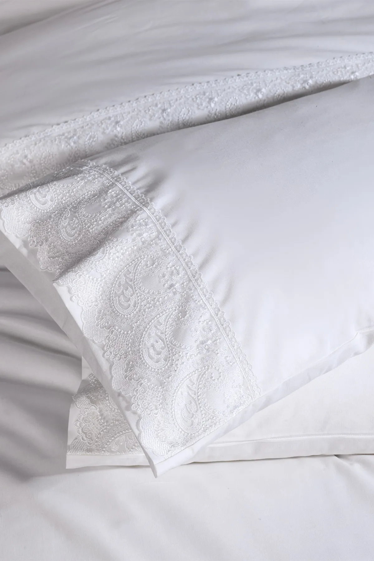 Çeyiz Diyarı  Alber Dowry Bettbezug-Set aus französischer Spitze, Creme