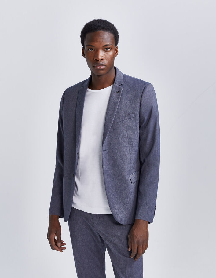Veste de costume indigo effet denim Homme