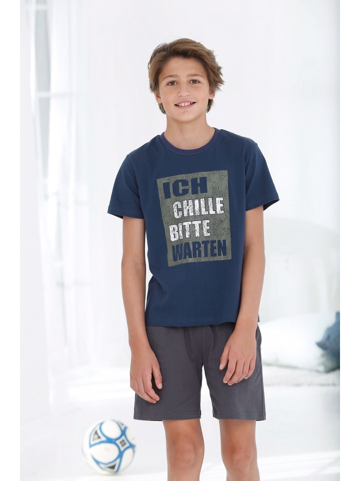 AUTHENTIC LE JOGGER Pyjama in marine-anthrazit günstig kaufen