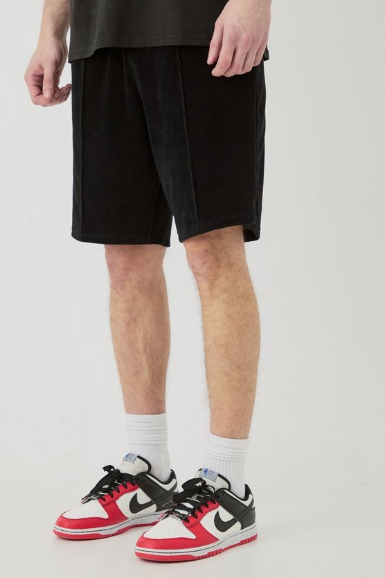Tall Velour-Shorts mit elastischem Bund