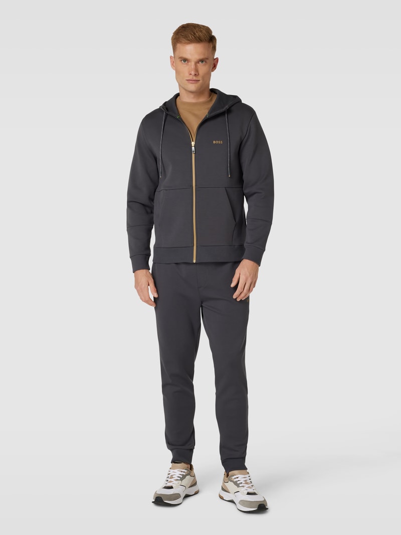 Sweatpants mit Label-Print Modell 'Hadiko' in graphit