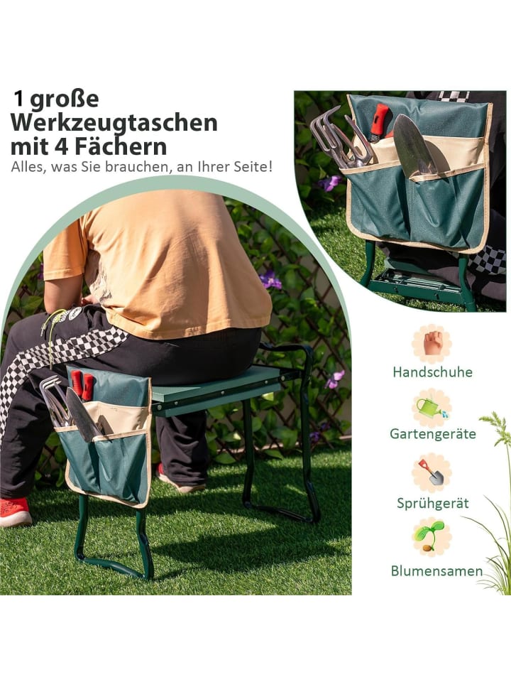 COSTWAY 2 in 1 Kniebank in Grün günstig kaufen onesize