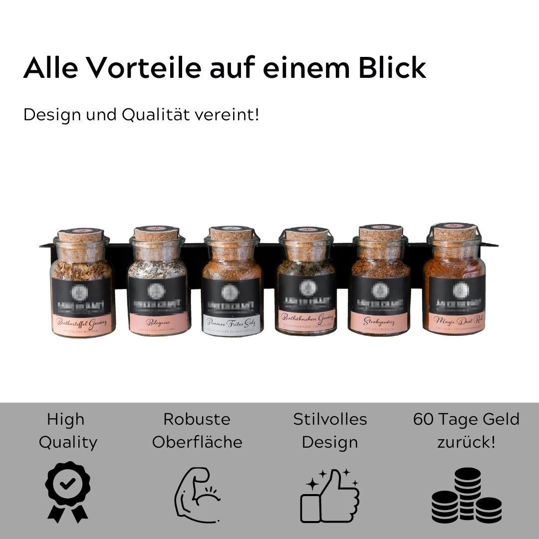 Leckerhelfer - automatisch Lecker Gewürzregal Regal Gewürzregal passend für die Gewürze von Ankerkraut®, Komplett-Set 1-tlg.