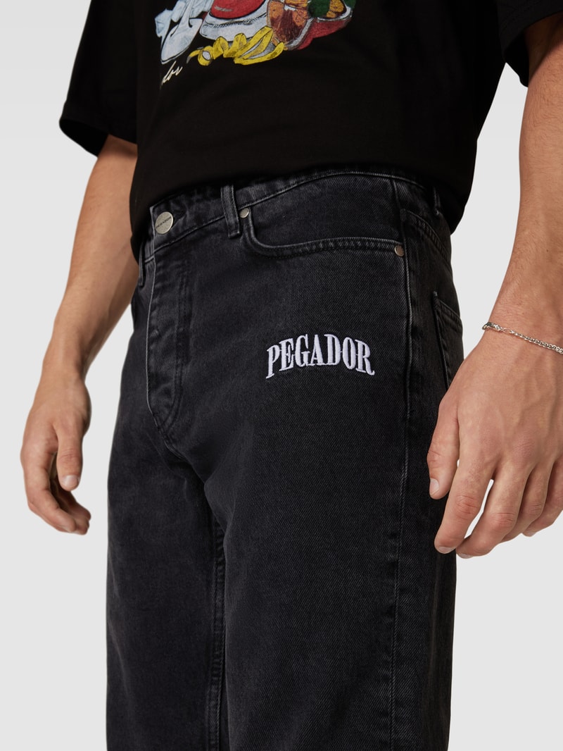 Jeans mit Label-Stitching Modell 'Carpe' in schwarz
