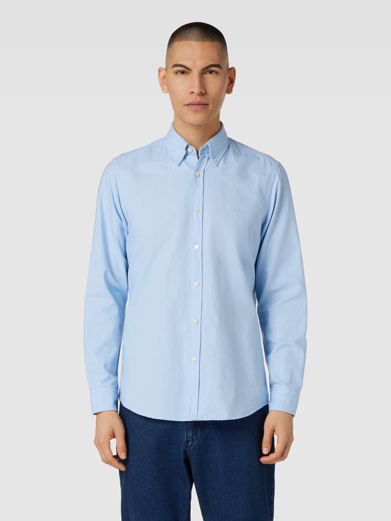 Regular Fit Freizeithemd mit Button-Down-Kragen Modell 'Rickert' in hellblau