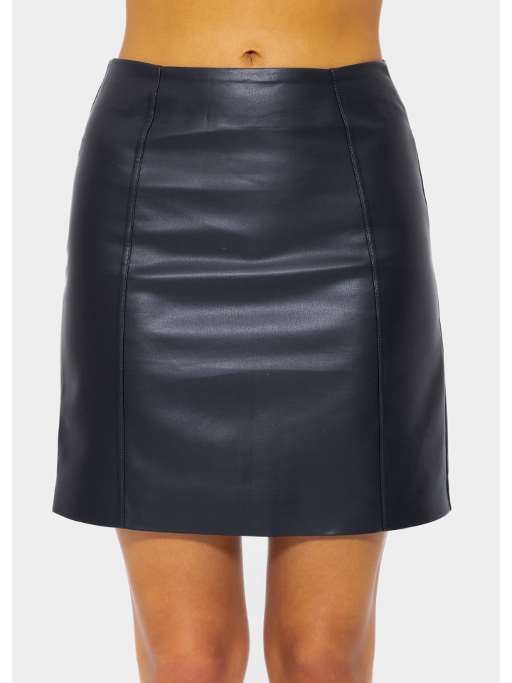 SASSYCLASSY Rock aus Kunstleder in schwarz günstig kaufen