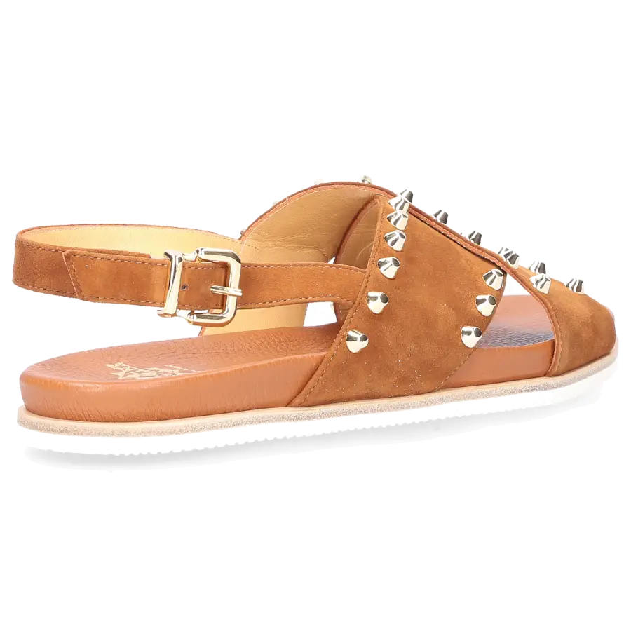 Truman's - Sandalen 9166 Veloursleder Nieten braun - braun