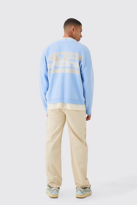 Kastiger Oversize Moto Strick-Cardigan