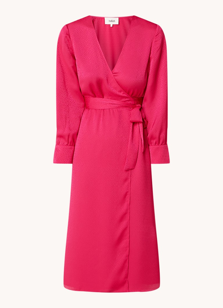 Vestido midi cruzado texturizado Iris de ba&sh