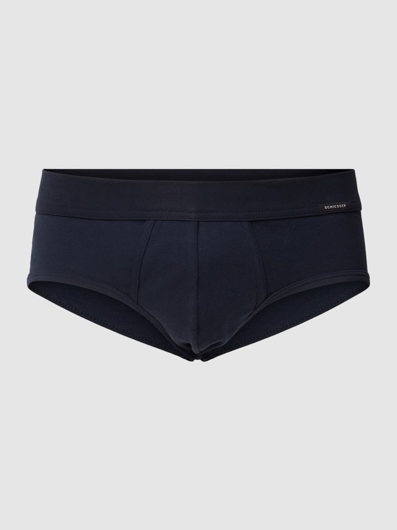 Slip mit Label-Detail Modell 'Fine' in dunkelblau