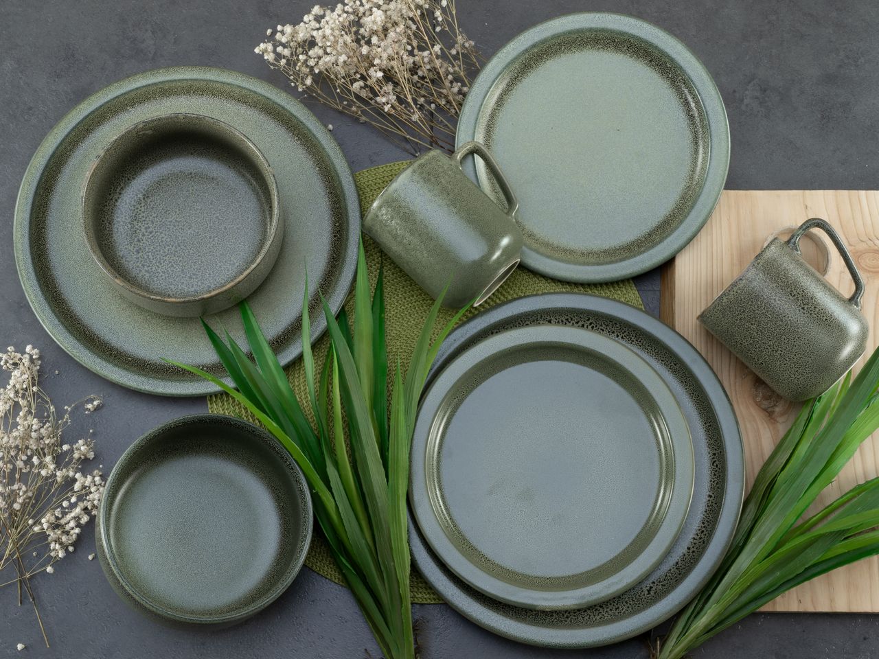CreaTable Sylt dark green Kombiservice 8-tlg