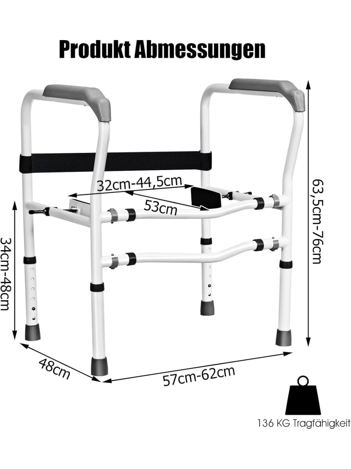 COSTWAY Aufstehhilfe Toilette in Weiß günstig kaufen onesize