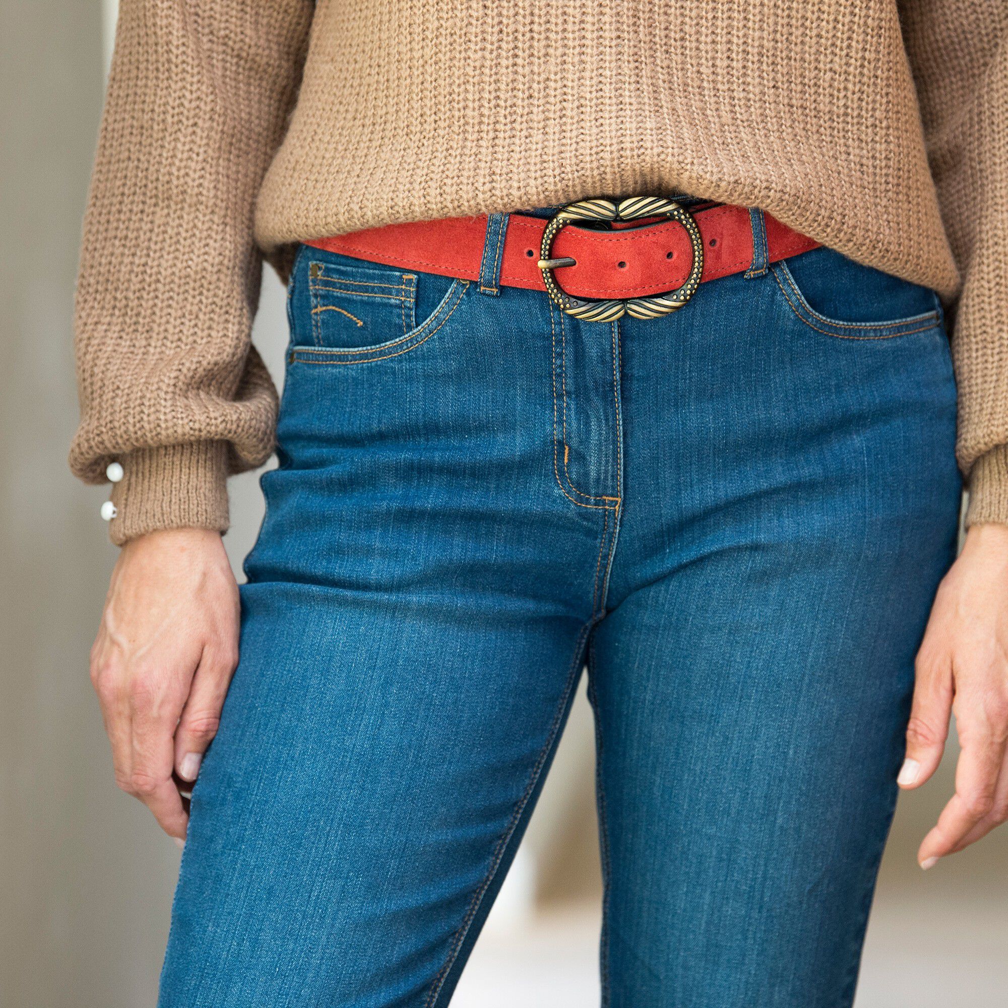 Ceinture en cuir double boucle