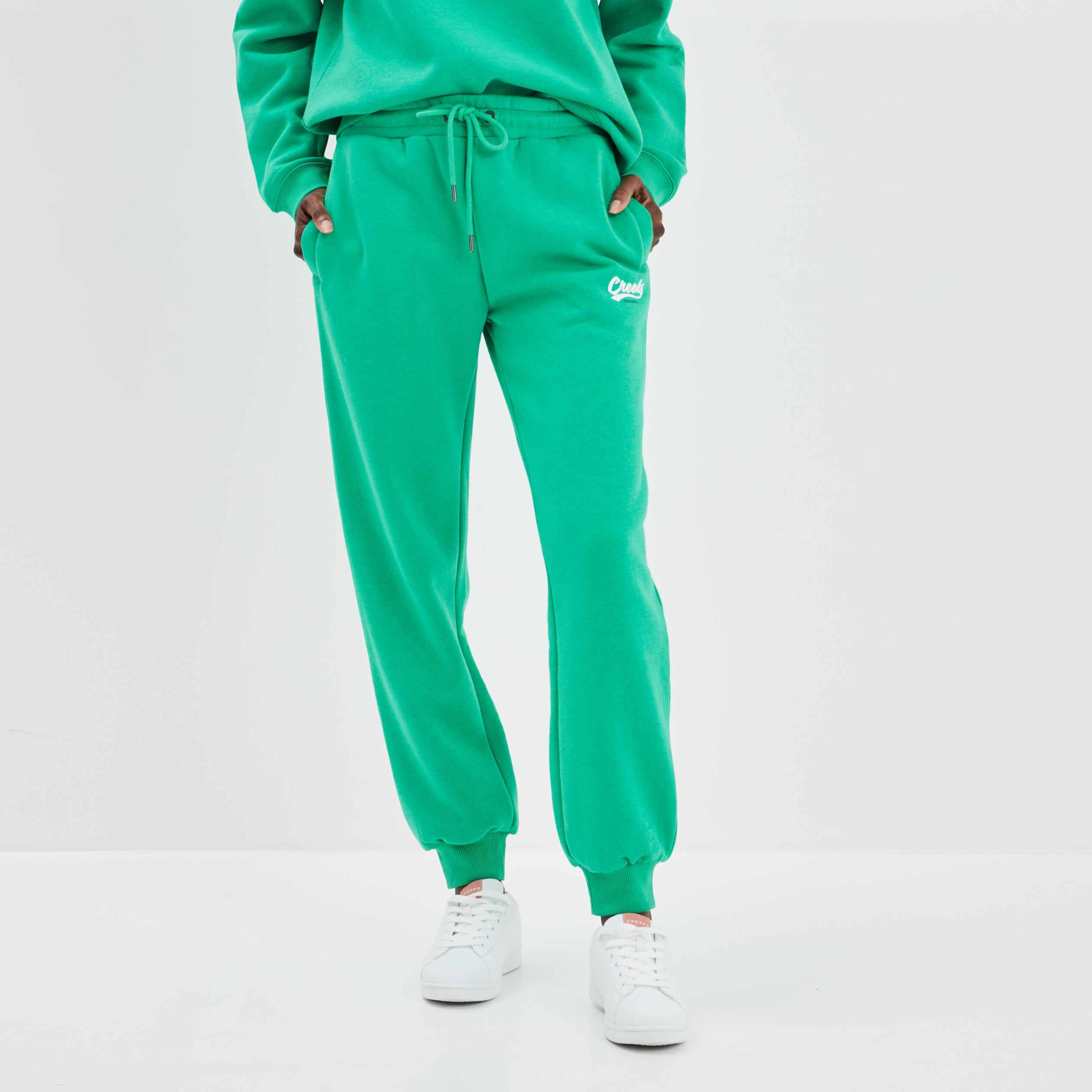 Pantalon jogging droit vert femme | La Halle