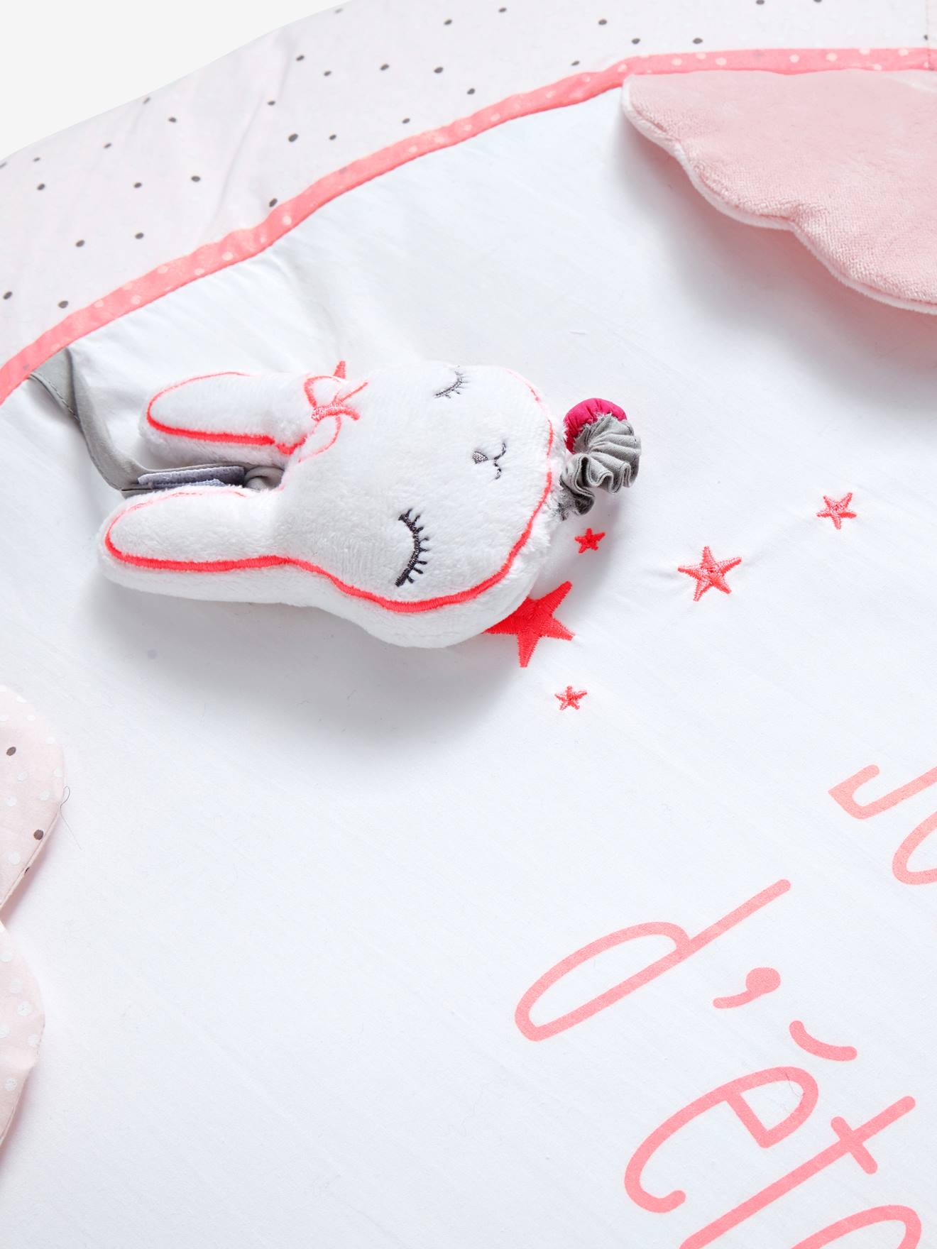 Vertbaudet Baby Activity-Decke FEENZAUBER - wollweiß/rosa