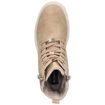 Tom Tailor Schnürstiefelette in beige