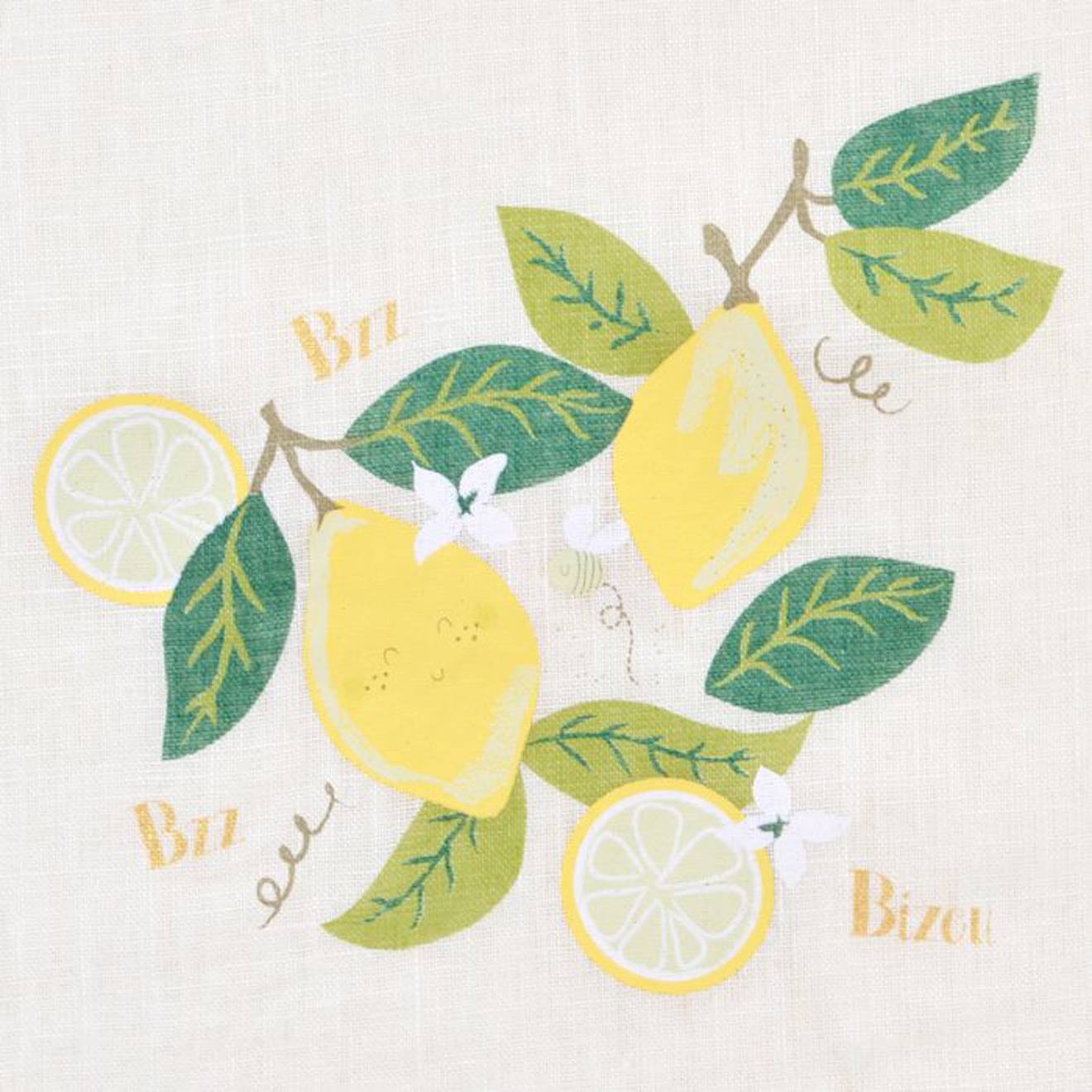Bavoir élastiqué lin et coton bio* Citron beige