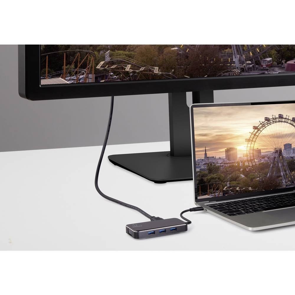 Renkforce Laptop-Dockingstation RF-230 6-in-1 USB-C® Dockingstation (bis 4K@30Hz, USB-C® Power Delivery