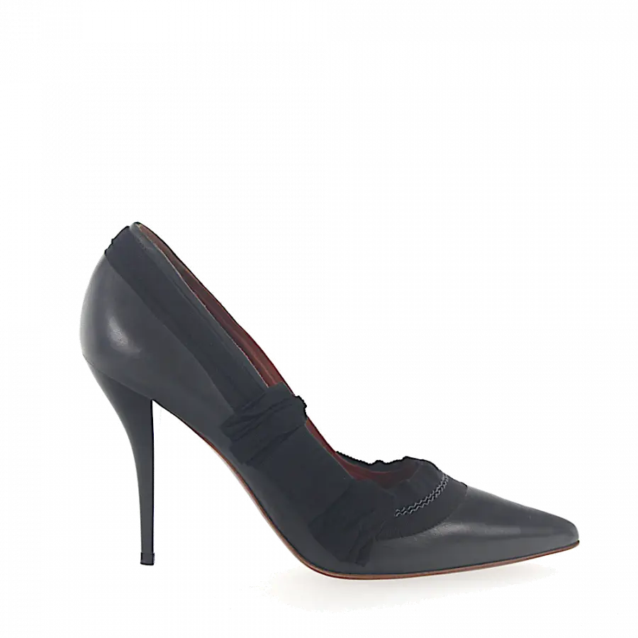 Lanvin - Pumps Glattleder Textil Schleife schwarz - schwarz