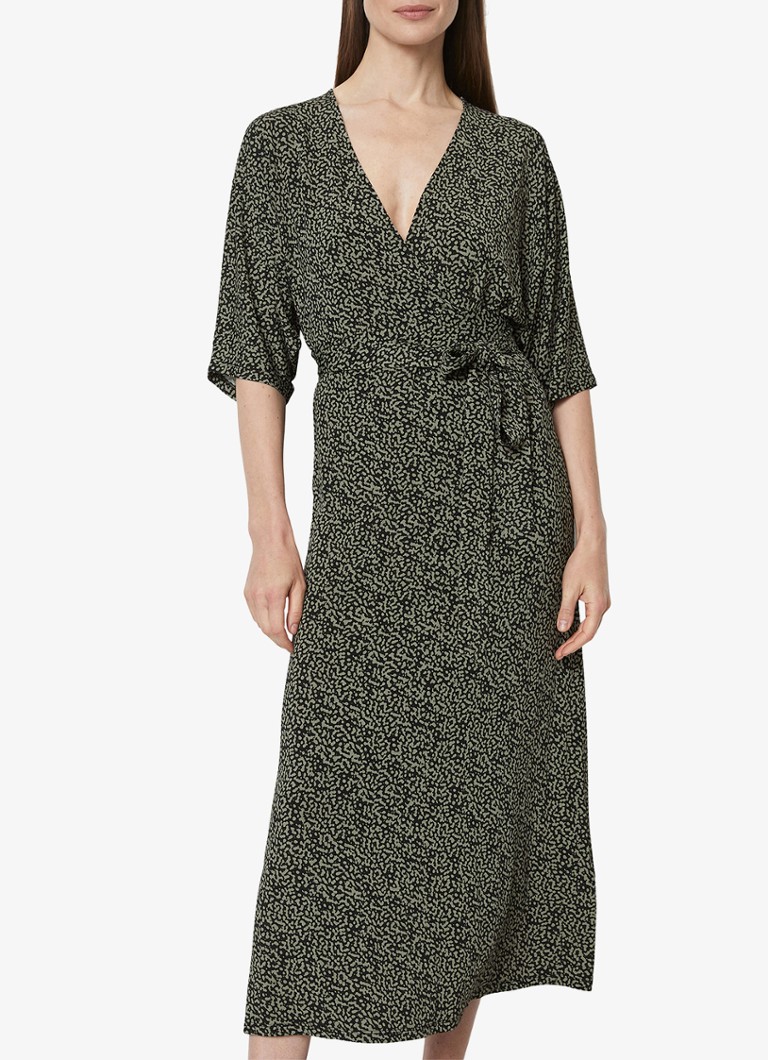 Vestido midi cruzado de punto estampado de Marc O'Polo