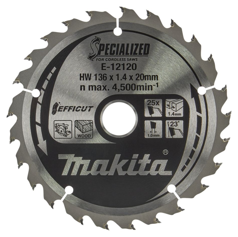 Makita Zubehör E-12120 Holzsägeblatt 136x20x1,5 25T