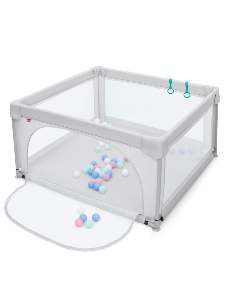 COSTWAY Laufgitter 120cm mit 50 Spielbällen in Grau günstig kaufen onesize