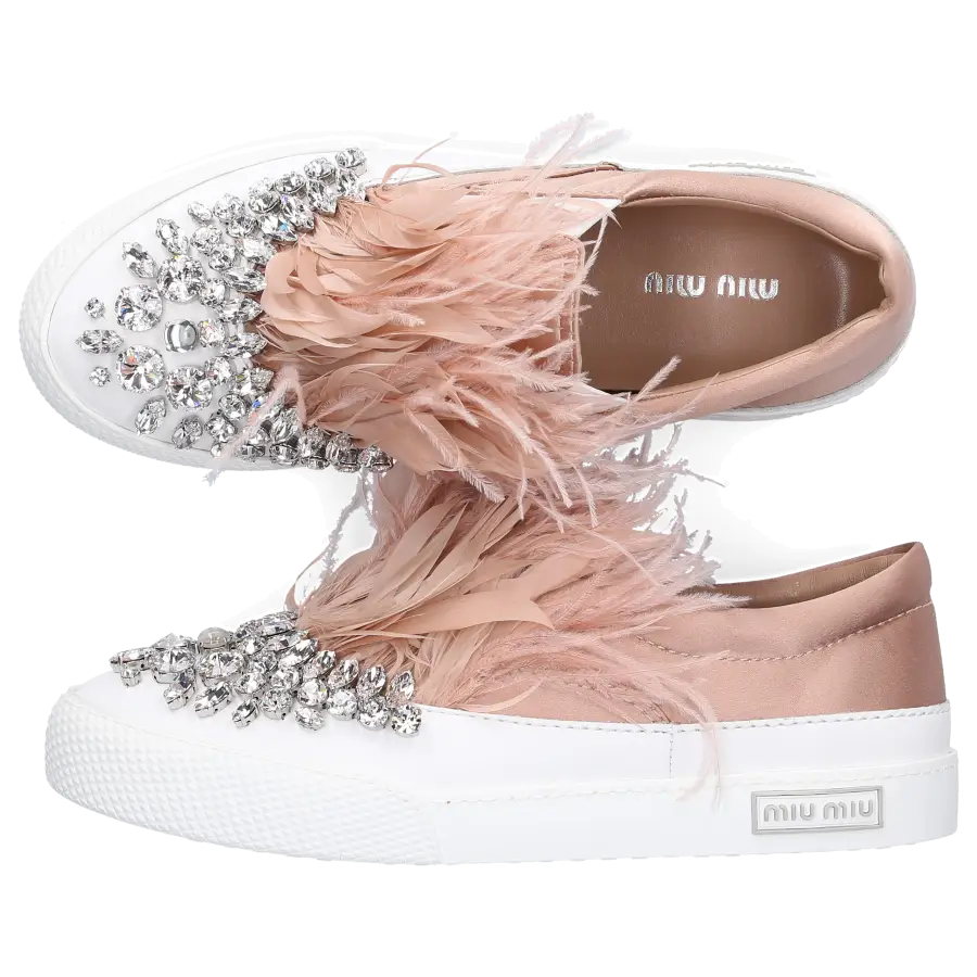 Miu Miu - Slip Ons Satin - beige