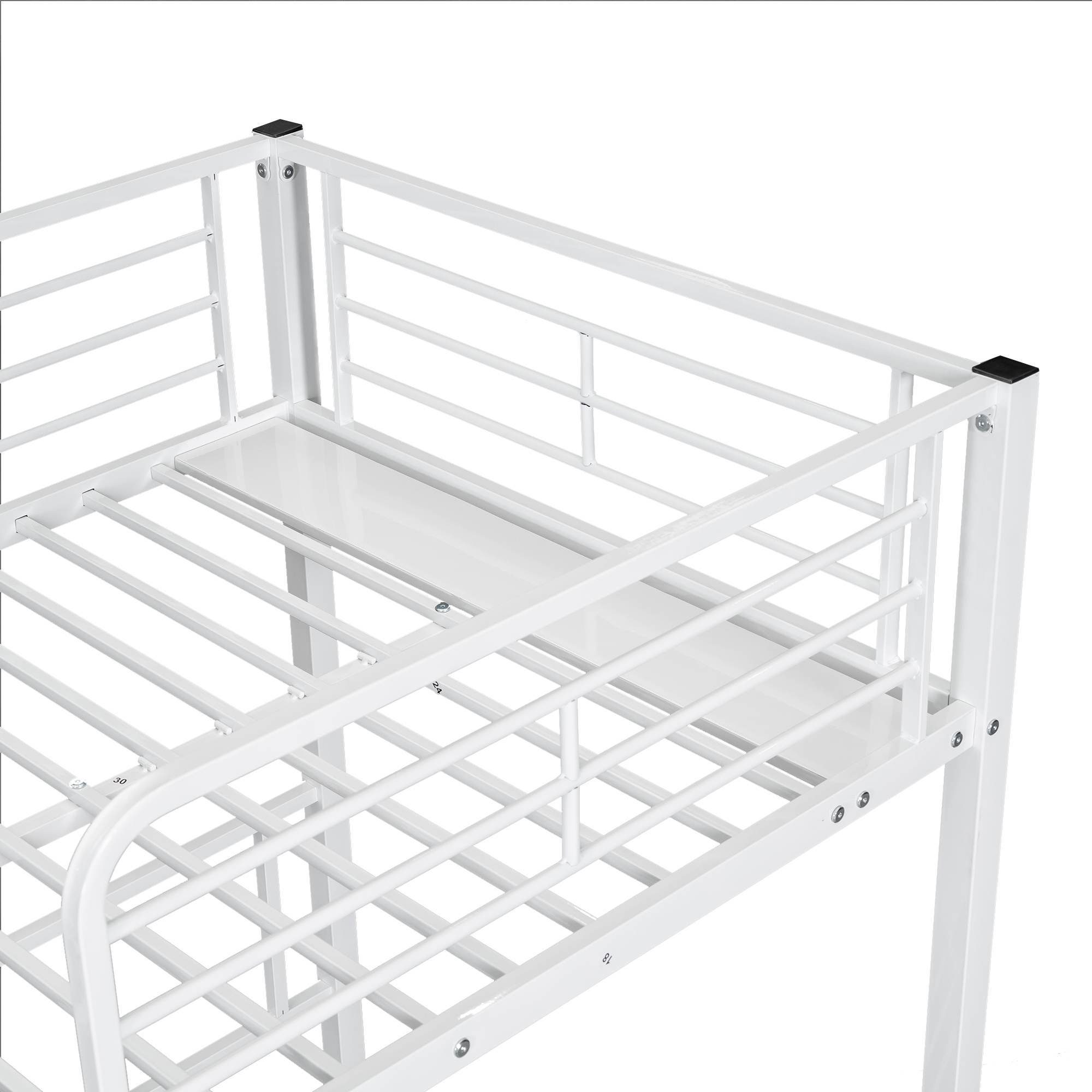 BlingBin Etagenbett Dreifaches Etagenbett mit Leiter und Schutzgitter (1er Set, 1-St., Dreierbett), Eisenbett mit Fallschutzgitter