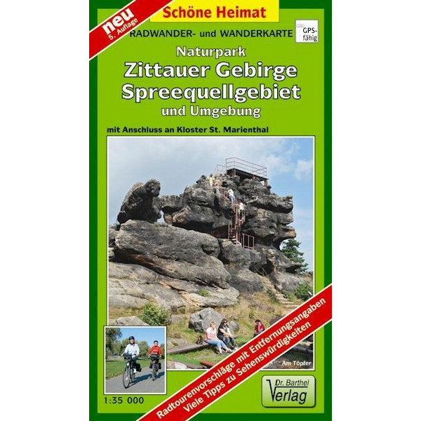 Naturpark Zittauer Gebirge, Spreequellgebiet und Umgebung 1 : 35 000 Radwander- und Wanderkarte - Wanderkarte