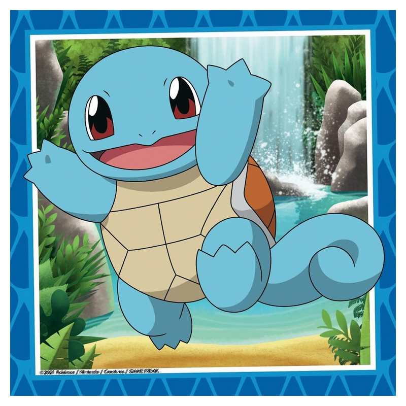 Puzzles Pokemon Salameche, Bulbizarre et Carapuce 3 x 49 pièces